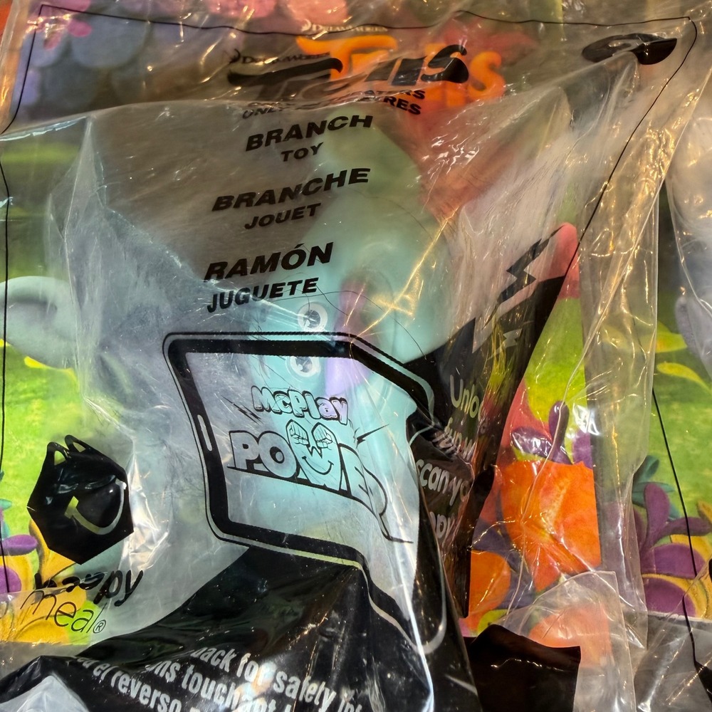 McDonalds Happy Meal‎ Trolls Toy Lot Sealed Branch Guy Diamond Poppy Dominoes